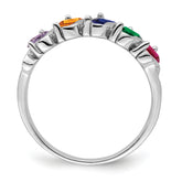14k White Gold Genuine 5 Stone Mother's Ring - 7 / Genuine